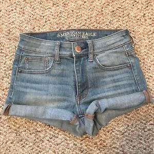 american eagle high rise shortie shorts !!